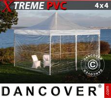 Tenda party 4x4m Trasparente, inclusi 4 