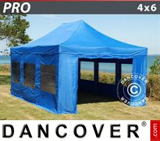 Tenda party 4x6m Blu, incl. 8 fianchi